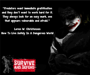 Joker with Loren self-defense quote and SD logo