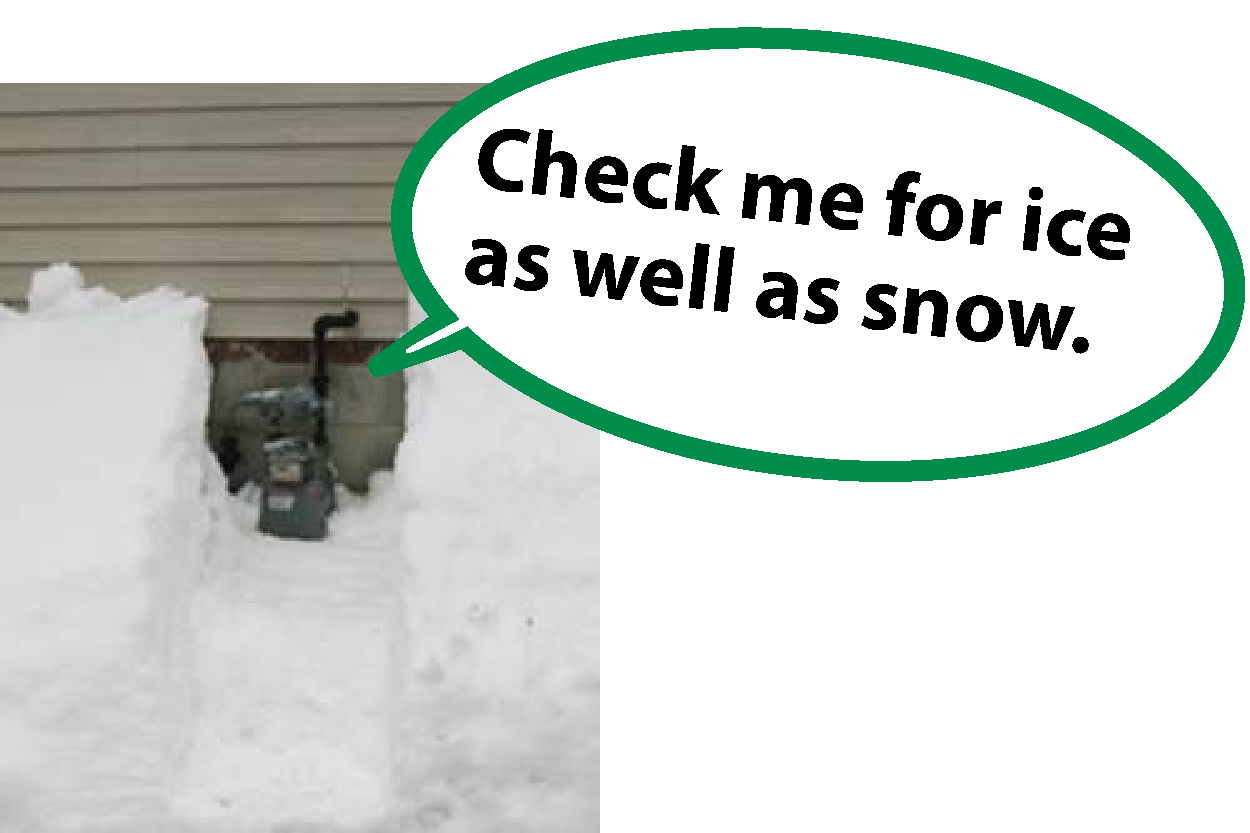 Gas meter in snow